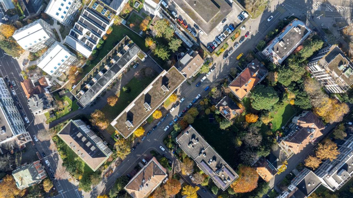 Luftaufnahme der Sevogelstrasse