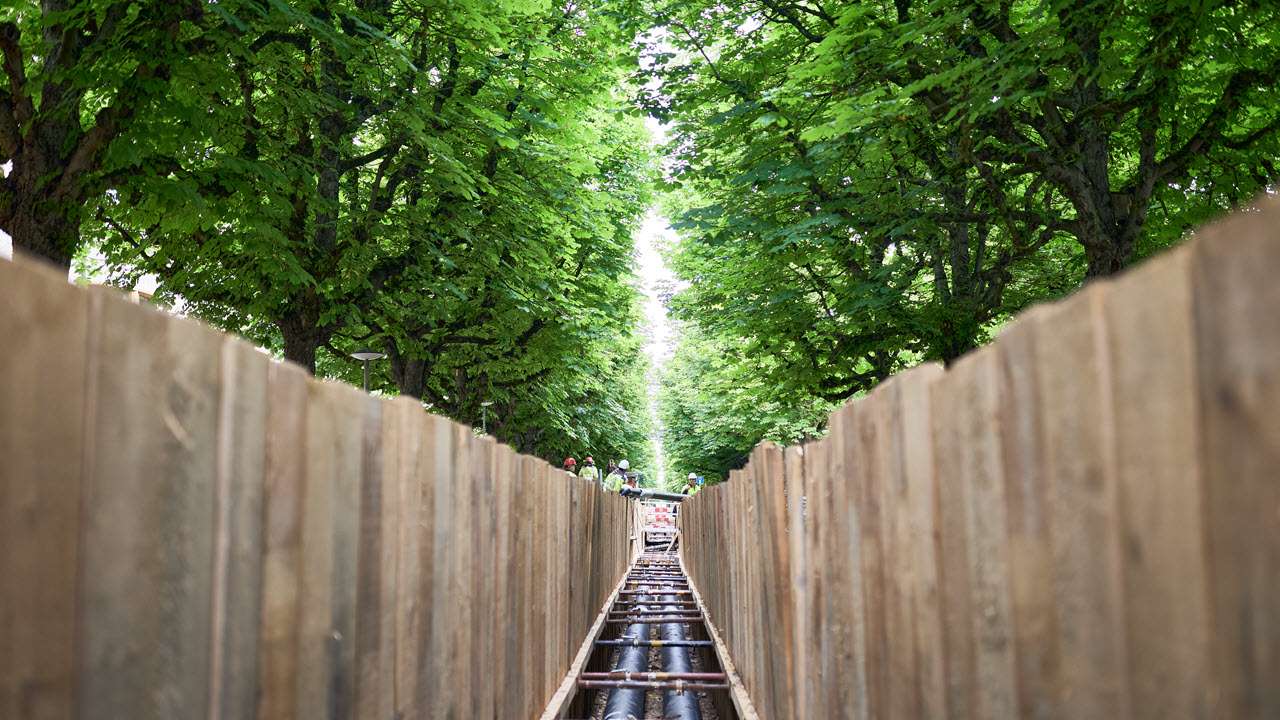 Fernwärmebaustelle im Gotthelf Quartier