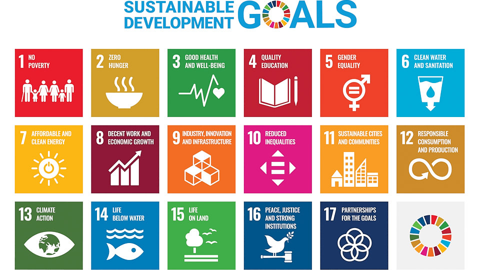 Abbildung der SUSTAINABLE DEVELOPMENT GOALS (SDGS)