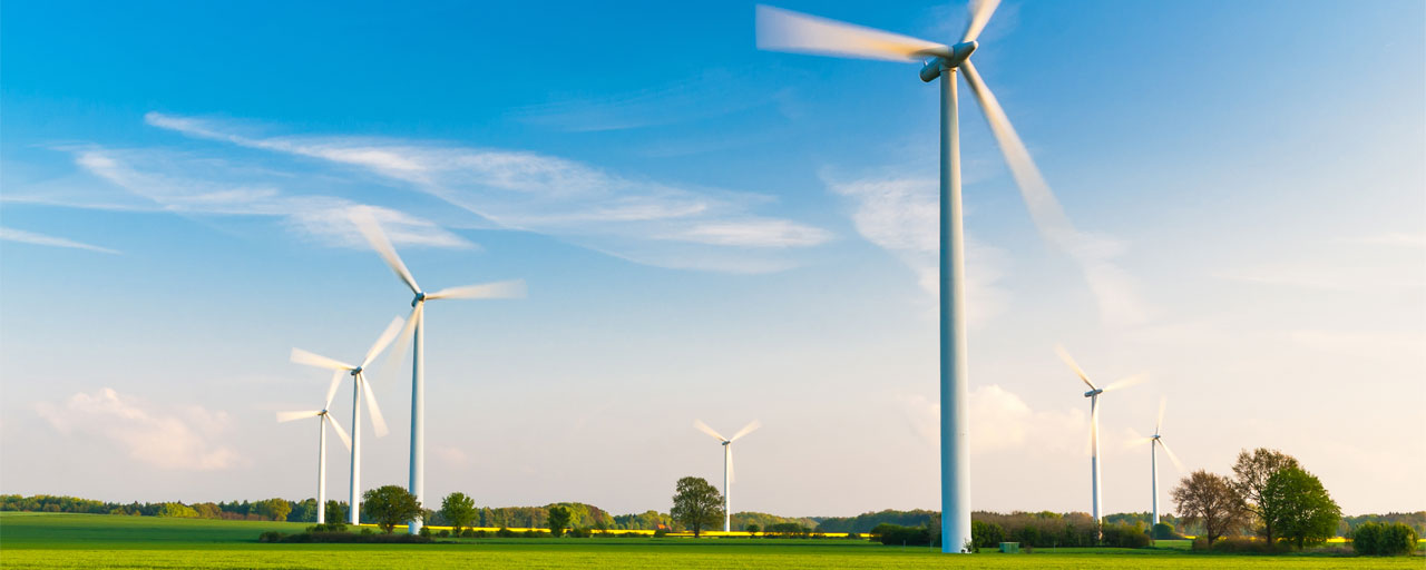 Landschaft mit Windpark