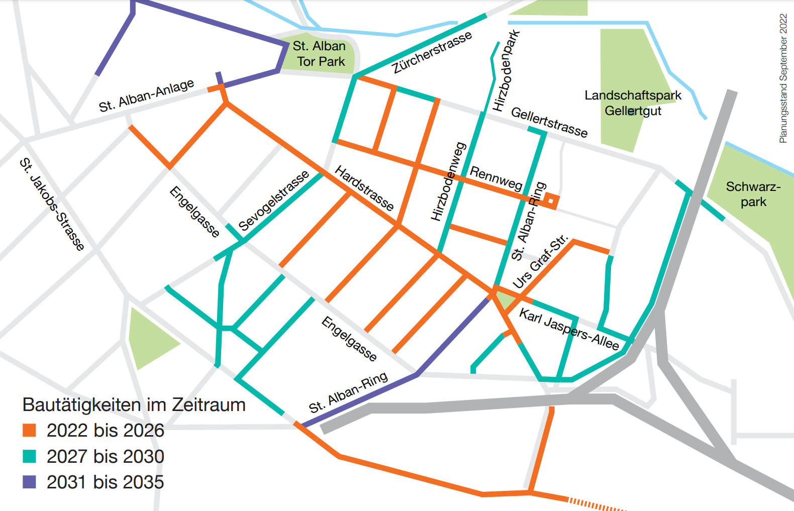 Die Karte zeigt den aktuellen Stand der Planung. Änderungen sind vorbehalten.