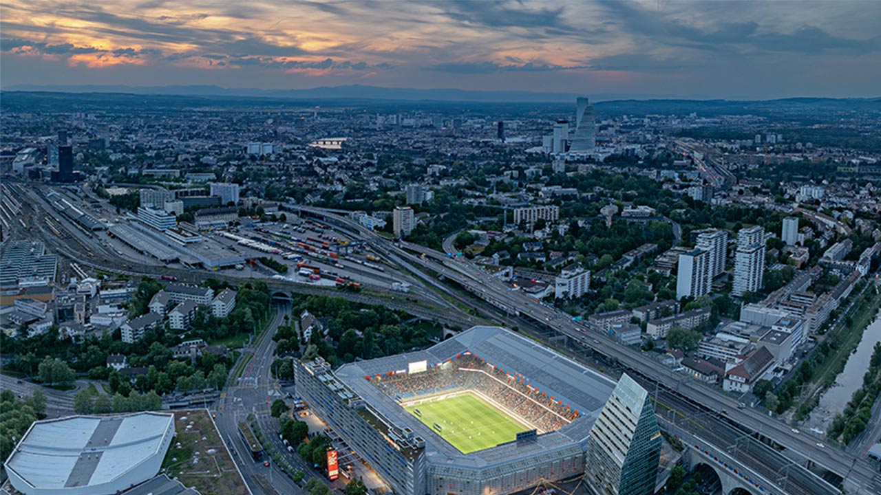 FCB Stadion Joggeli aus der Vogelperspektive